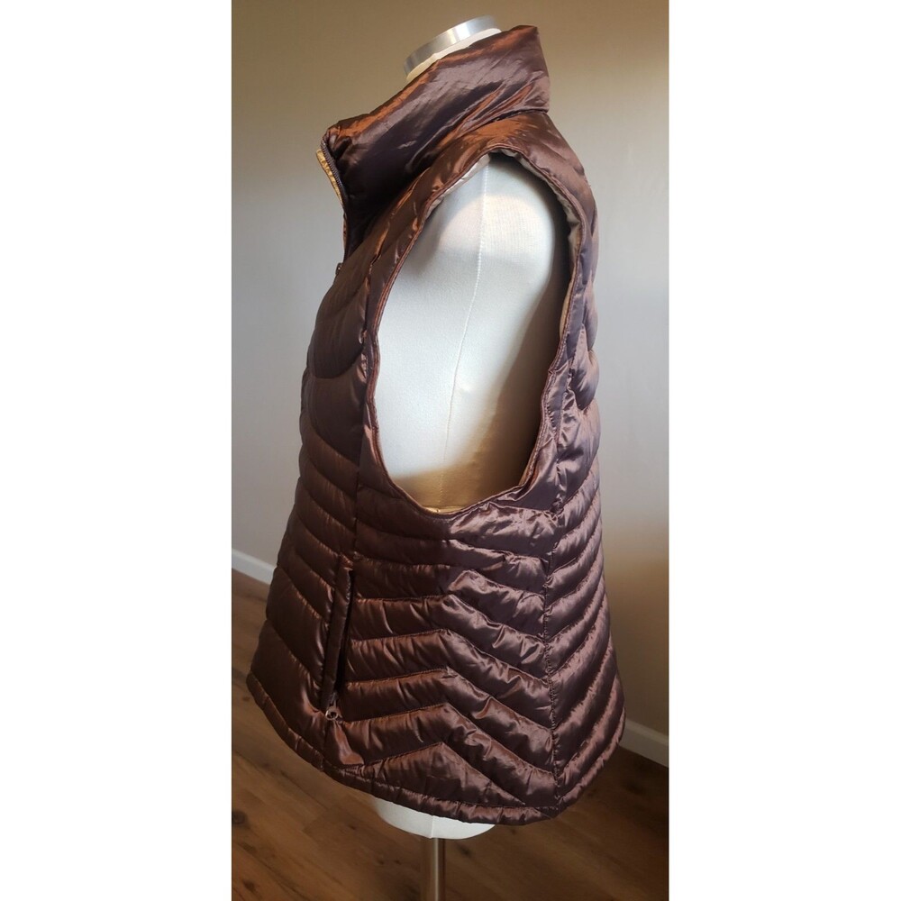 Bernardo Puffer Womens Size XL Brown Packable Quilted Goose Down Outdoor Vest - Picture 7 of 10